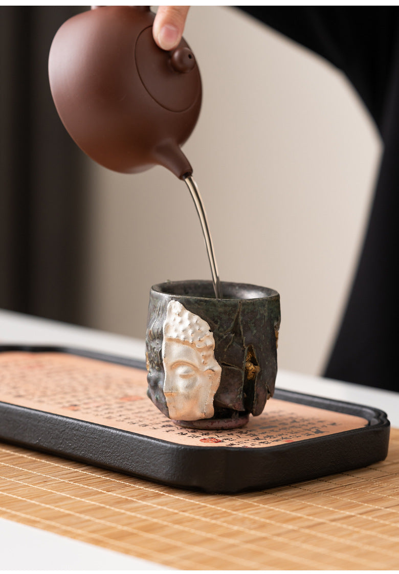 Dunhuang One Thought Between Master Cup Shino Yaki Ceramic Cup Handmade Cultural Creative High-end Retro Tea Cup Tasting Cup