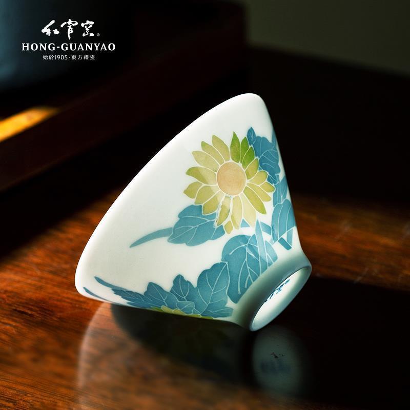 Ceramic Tea Set Cup Four Gentlemen Gift Kung Fu High-end Set Master Cup Glaze Tea Cup Underglaze Liqui Red Official Kiln