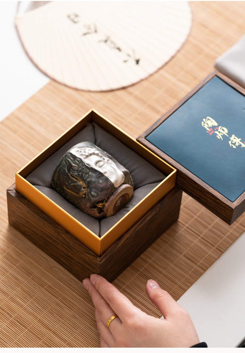 Dunhuang One Thought Between Master Cup Shino Yaki Ceramic Cup Handmade Cultural Creative High-end Retro Tea Cup Tasting Cup