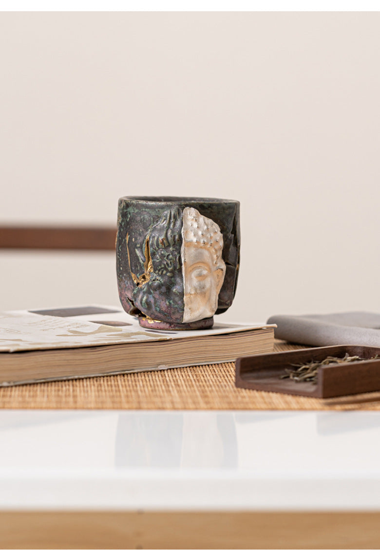 Dunhuang One Thought Between Master Cup Shino Yaki Ceramic Cup Handmade Cultural Creative High-end Retro Tea Cup Tasting Cup