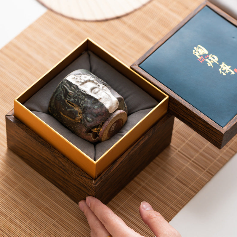 Dunhuang One Thought Between Master Cup Shino Yaki Ceramic Cup Handmade Cultural Creative High-end Retro Tea Cup Tasting Cup