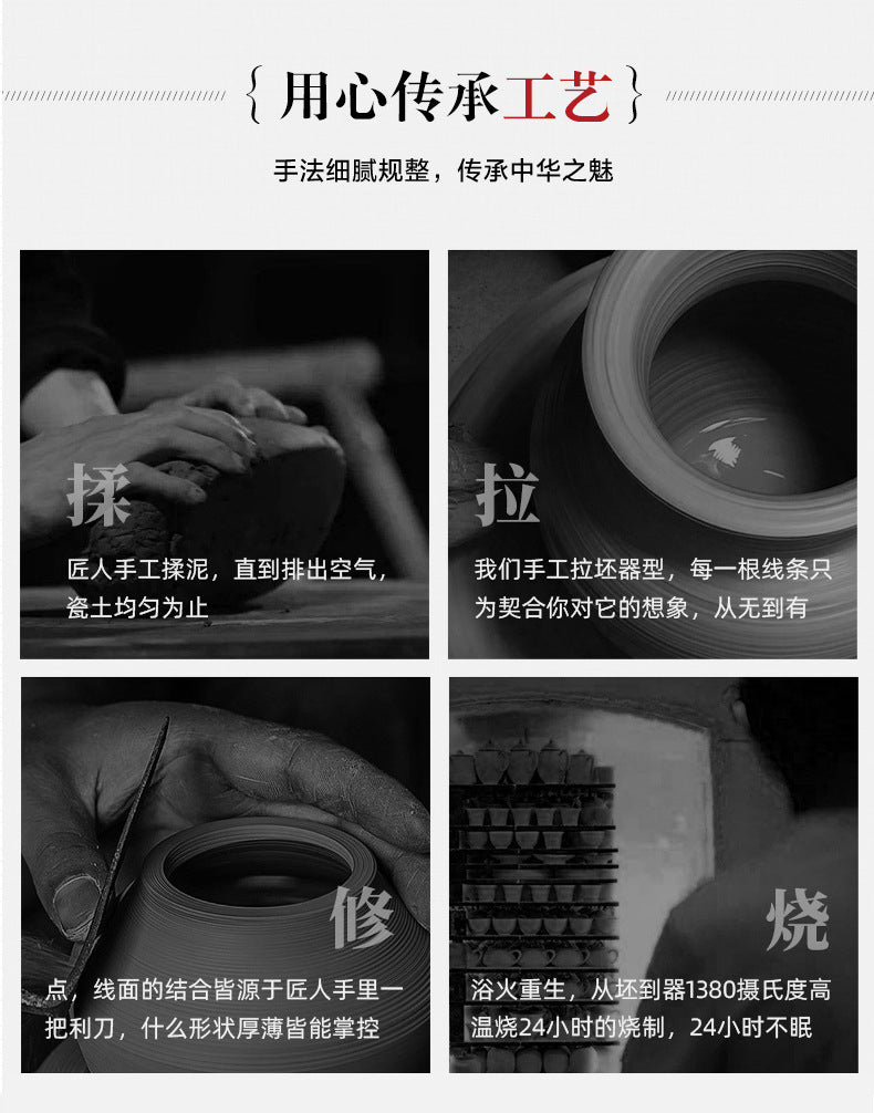 New Rain in the Empty Mountains Longquan Celadon Tea-Dust Glazed Air Tank Master Cup Ceramic High-Grade Kung Fu Tea Set Tea Tasting Cup