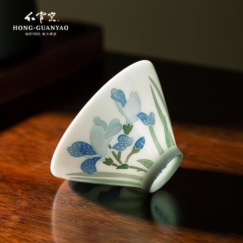 Ceramic Tea Set Cup Four Gentlemen Gift Kung Fu High-end Set Master Cup Glaze Tea Cup Underglaze Liqui Red Official Kiln