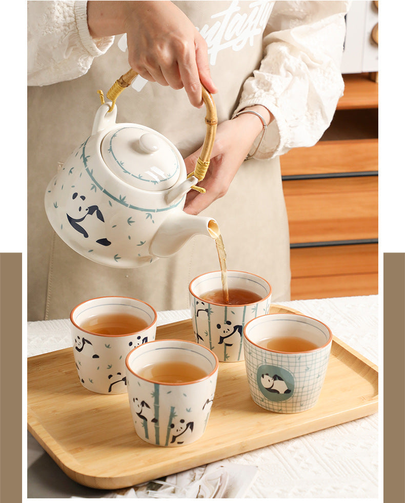 Panda Tea Set Gift Box Set Cup Kettle High-end Luxury Afternoon Tea Ceramic Teapot Teacup Housewarming Cupware