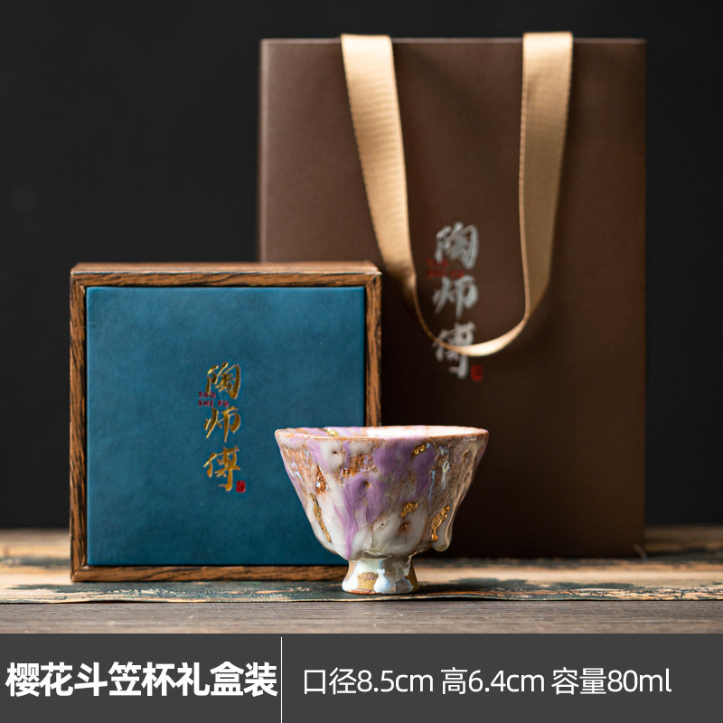 Dunhuang One Thought Between Master Cup Shino Yaki Ceramic Cup Handmade Cultural Creative High-end Retro Tea Cup Tasting Cup