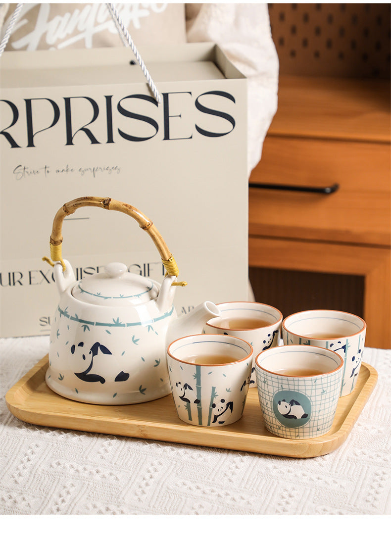 Panda Tea Set Gift Box Set Cup Kettle High-end Luxury Afternoon Tea Ceramic Teapot Teacup Housewarming Cupware