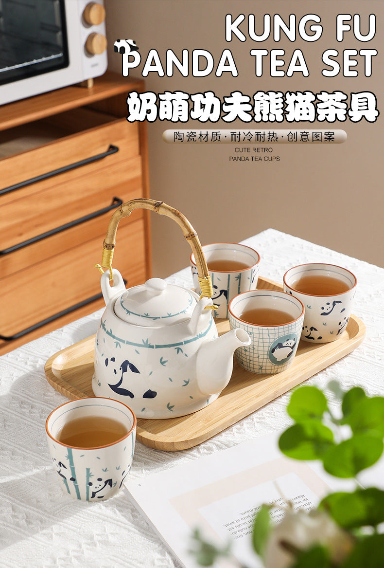 Panda Tea Set Gift Box Set Cup Kettle High-end Luxury Afternoon Tea Ceramic Teapot Teacup Housewarming Cupware