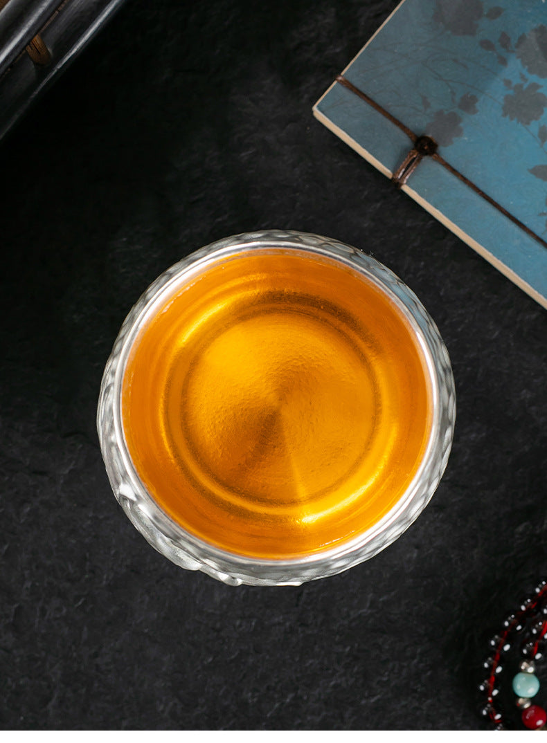 Li Bin Silver Cup Pure Silver One Thought Tea Cup Ceramic Master Cup Single Cup High-end Kung Fu Tea Set Gilded Silver Water Cup