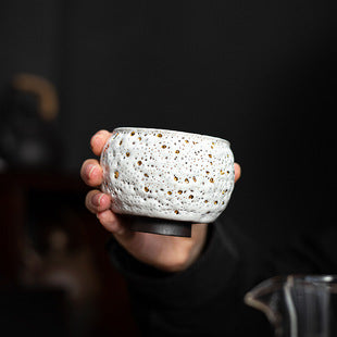 High-End Tea Cup Evergreen Glaze Handmade Retro Tea Cup Master Cup Tea Ceramic Single Cup Egg Cup Gift Box
