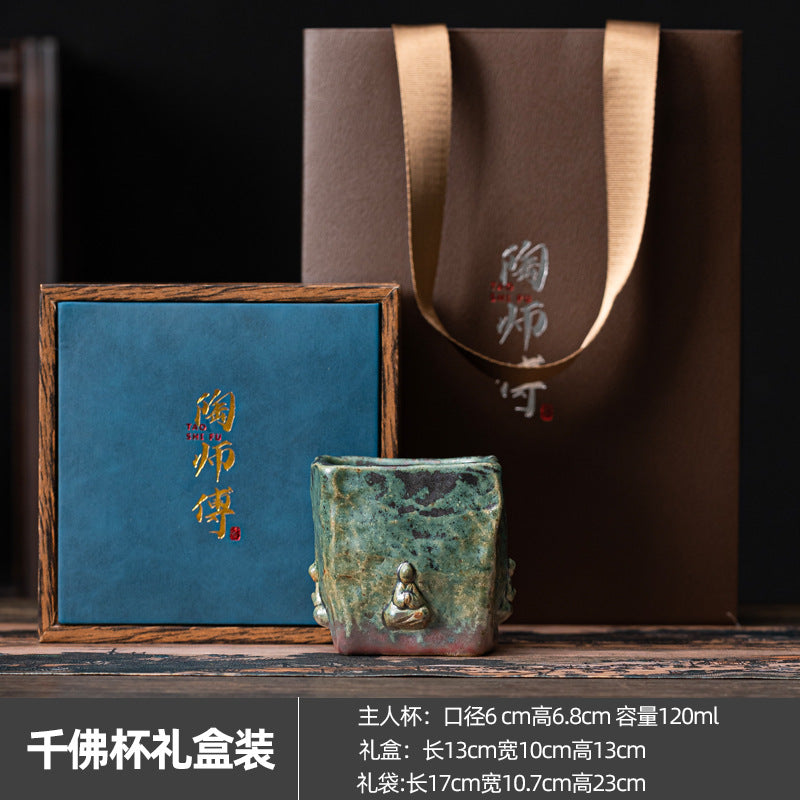 Dunhuang One Thought Between Master Cup Shino Yaki Ceramic Cup Handmade Cultural Creative High-end Retro Tea Cup Tasting Cup