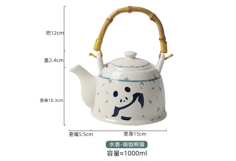 Panda Tea Set Gift Box Set Cup Kettle High-end Luxury Afternoon Tea Ceramic Teapot Teacup Housewarming Cupware
