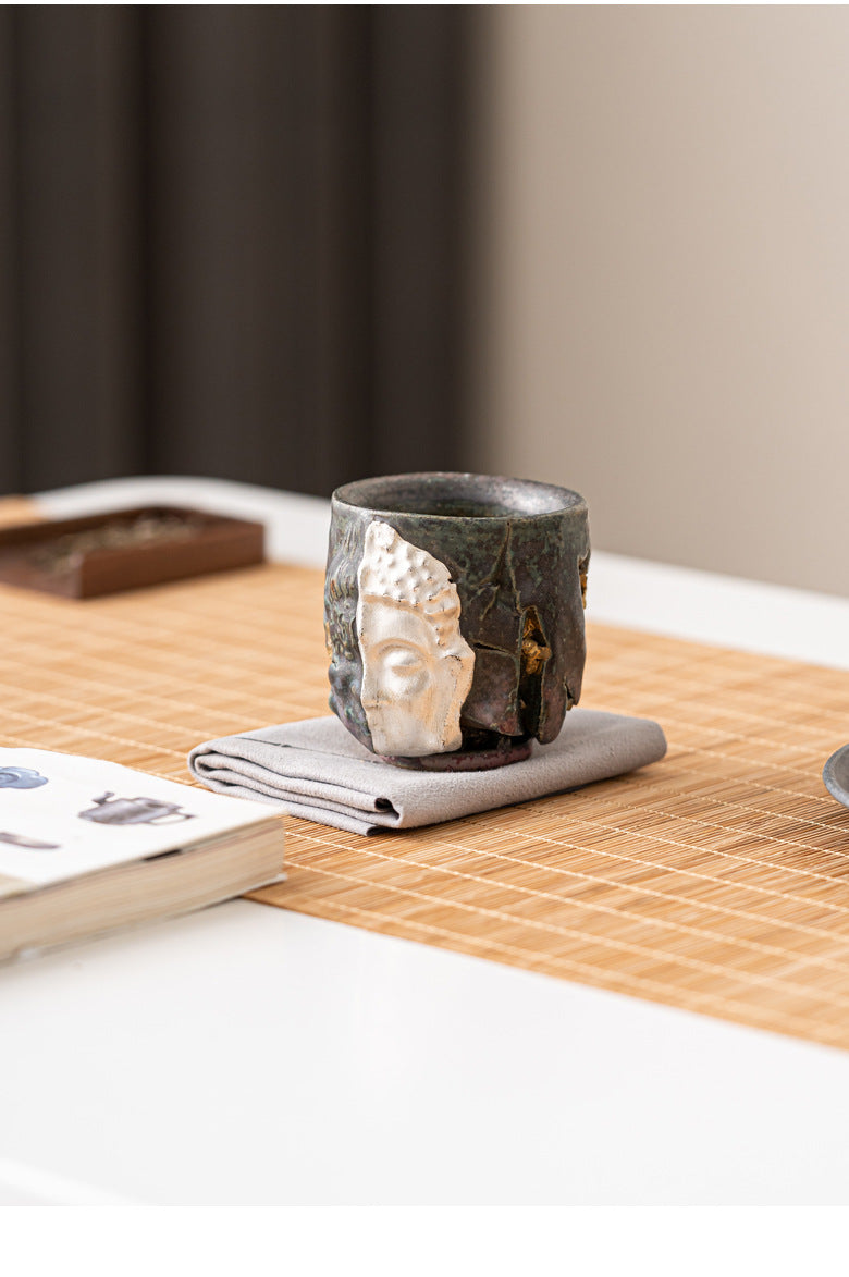 Dunhuang One Thought Between Master Cup Shino Yaki Ceramic Cup Handmade Cultural Creative High-end Retro Tea Cup Tasting Cup