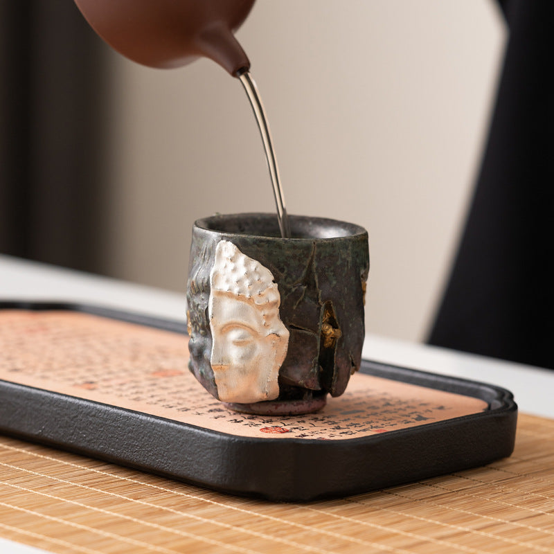 Dunhuang One Thought Between Master Cup Shino Yaki Ceramic Cup Handmade Cultural Creative High-end Retro Tea Cup Tasting Cup