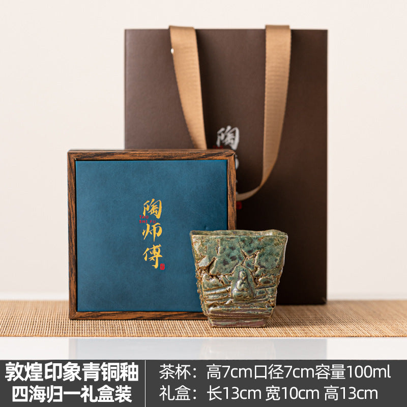 Dunhuang One Thought Between Master Cup Shino Yaki Ceramic Cup Handmade Cultural Creative High-end Retro Tea Cup Tasting Cup