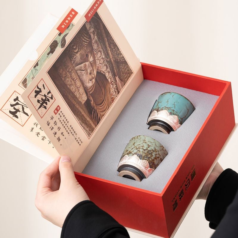 Cultural and Creative Encounter with Dunhuang Couple Mugs Retro Tea Cups Ceramic Master Cups High-end Gift Box Set for Annual Meeting Souvenirs