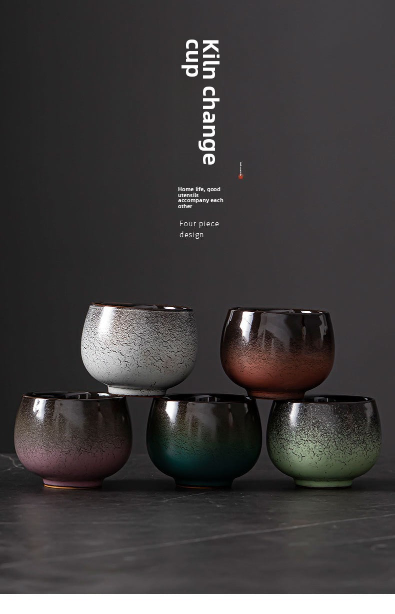 Cross-Border Retro Coarse Pottery Espresso Cup Japanese Creative Colorful Master Cup Tea Cup Matte Texture Spot Cup Wholesale