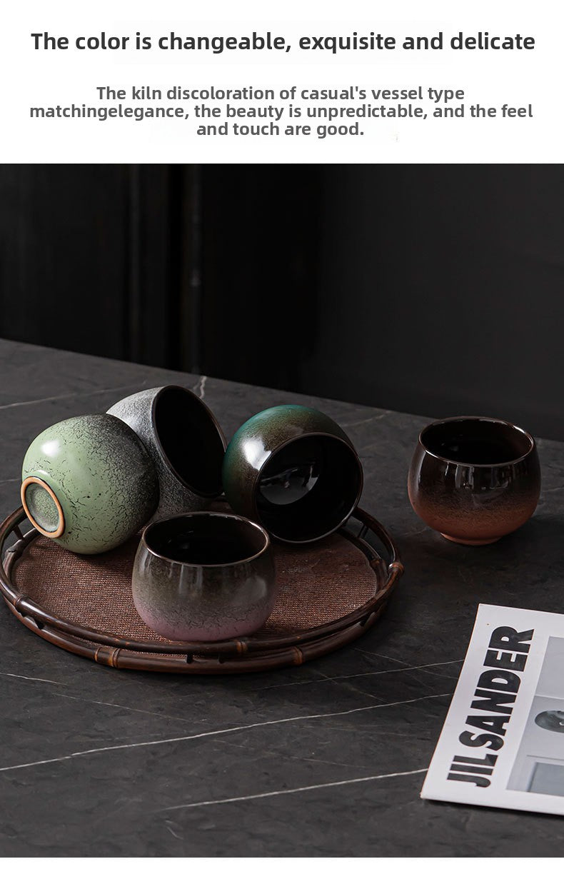 Cross-Border Retro Coarse Pottery Espresso Cup Japanese Creative Colorful Master Cup Tea Cup Matte Texture Spot Cup Wholesale
