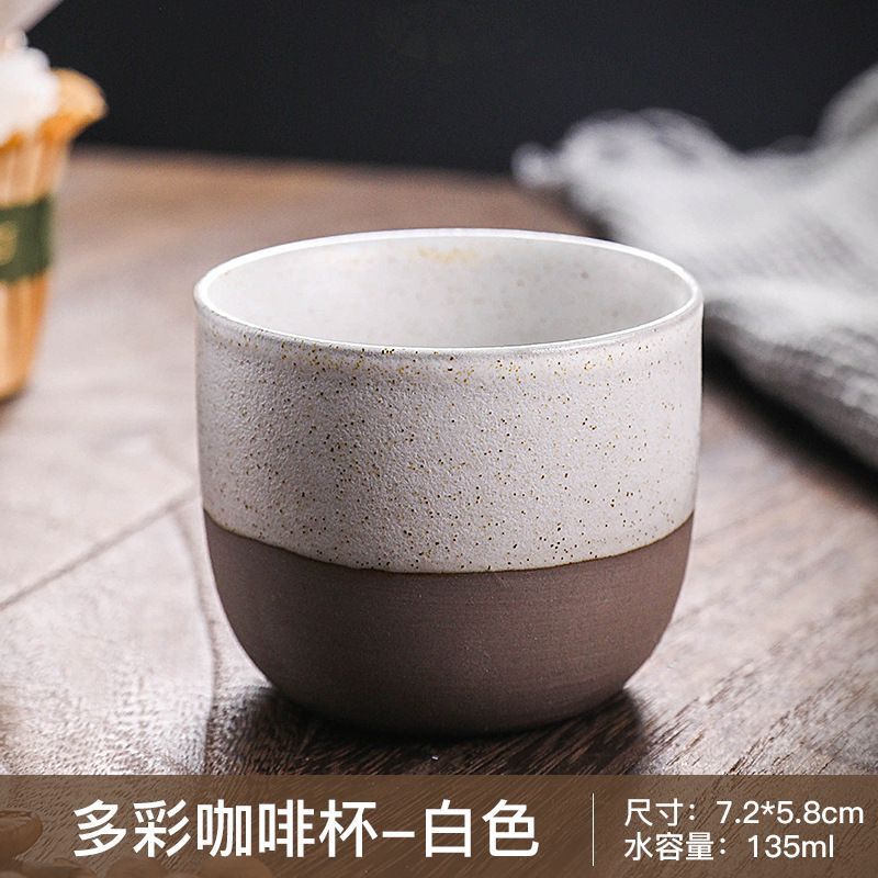 Cross-Border Retro Coarse Pottery Espresso Cup Japanese Creative Colorful Master Cup Tea Cup Matte Texture Spot Cup Wholesale