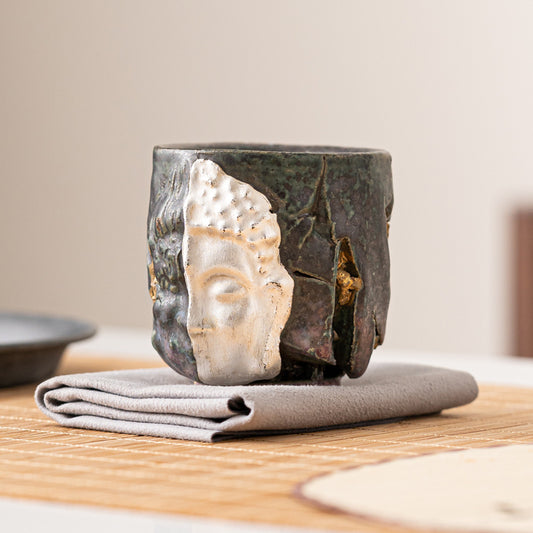 Dunhuang One Thought Between Master Cup Shino Yaki Ceramic Cup Handmade Cultural Creative High-end Retro Tea Cup Tasting Cup