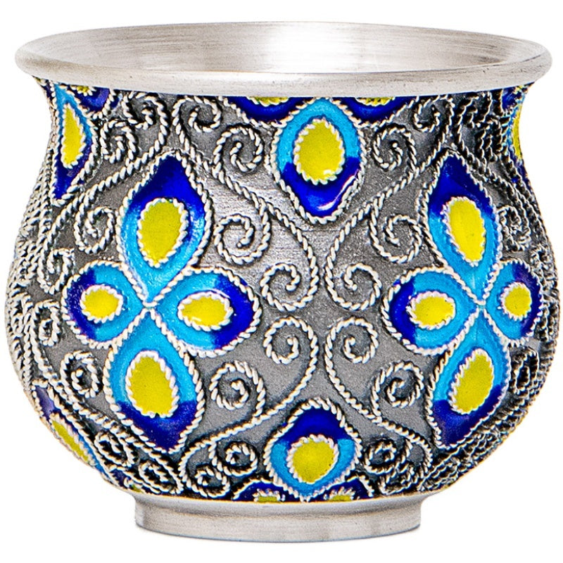 Back to Yintang Silver Teacup999Pure Silver Cup Tasting Cup Handmade Cloisonné Enamel Small Tea Cup Kung Fu Tea Set