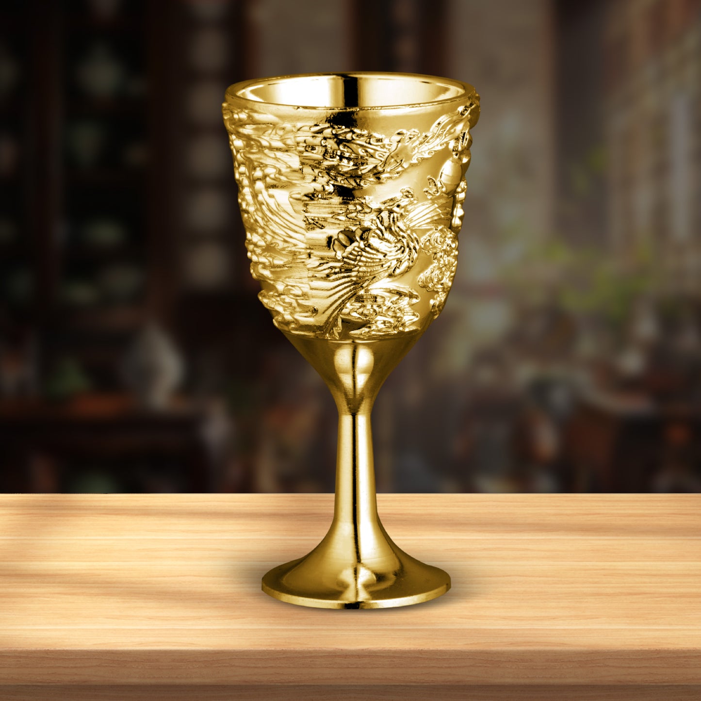 Dragon and Phoenix Auspicious Wine Set Six-Piece Luxury Retro Gold-Plated Wine Set Five-Piece Leather Box Set Exquisite Creative Gift
