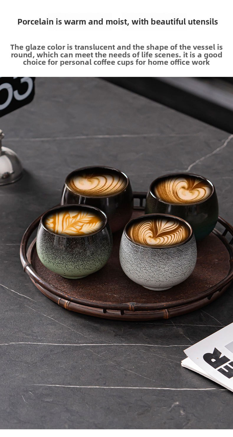 Cross-Border Retro Coarse Pottery Espresso Cup Japanese Creative Colorful Master Cup Tea Cup Matte Texture Spot Cup Wholesale