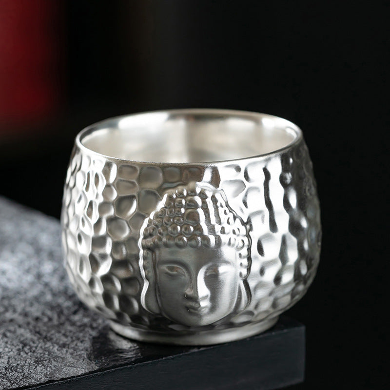 Li Bin Silver Cup Pure Silver One Thought Tea Cup Ceramic Master Cup Single Cup High-end Kung Fu Tea Set Gilded Silver Water Cup
