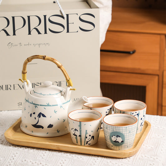 Panda Tea Set Gift Box Set Cup Kettle High-end Luxury Afternoon Tea Ceramic Teapot Teacup Housewarming Cupware