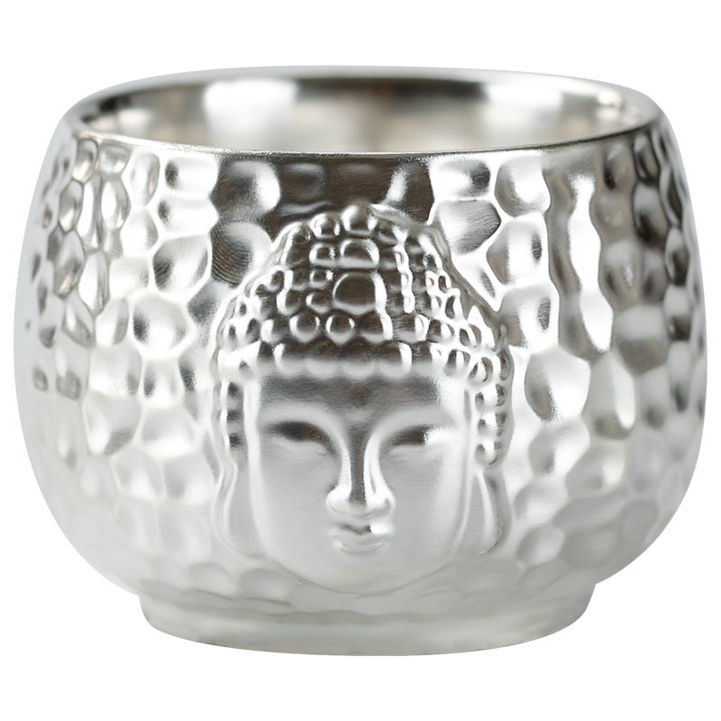 Li Bin Silver Cup Pure Silver One Thought Tea Cup Ceramic Master Cup Single Cup High-end Kung Fu Tea Set Gilded Silver Water Cup