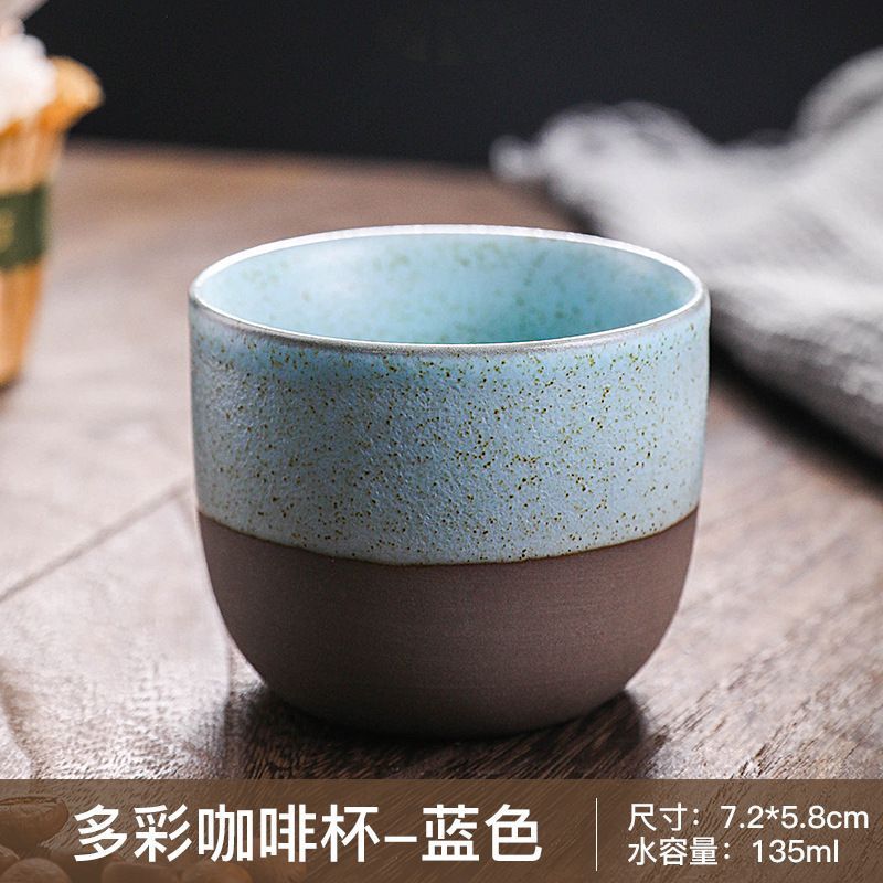Cross-Border Retro Coarse Pottery Espresso Cup Japanese Creative Colorful Master Cup Tea Cup Matte Texture Spot Cup Wholesale