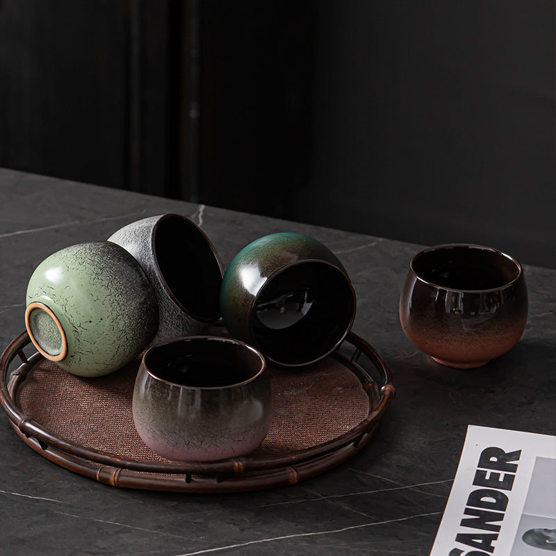 Cross-Border Retro Coarse Pottery Espresso Cup Japanese Creative Colorful Master Cup Tea Cup Matte Texture Spot Cup Wholesale