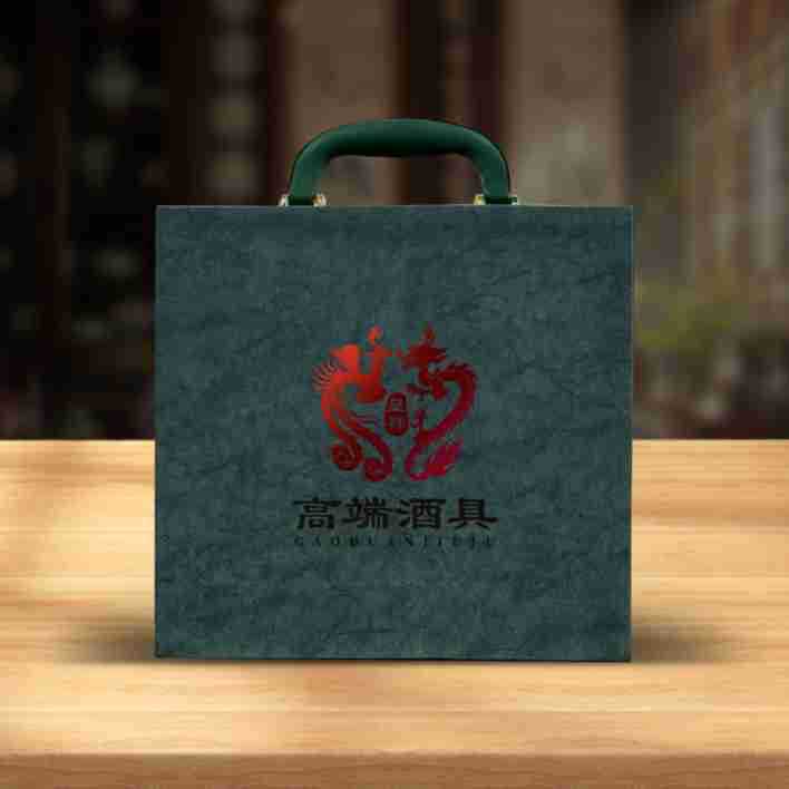 Dragon and Phoenix Auspicious Wine Set Six-Piece Luxury Retro Gold-Plated Wine Set Five-Piece Leather Box Set Exquisite Creative Gift