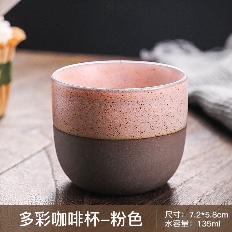 Cross-Border Retro Coarse Pottery Espresso Cup Japanese Creative Colorful Master Cup Tea Cup Matte Texture Spot Cup Wholesale