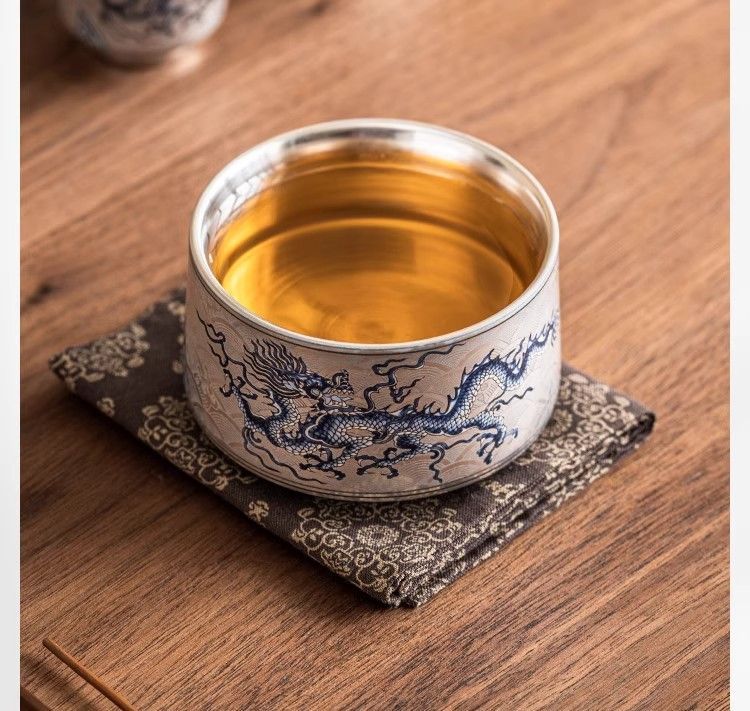 High Temperature Resistant Gold Plated New Single Cup Anti-scald Large Capacity High-end Kung Fu Tea Set Tea Cup Personal Use