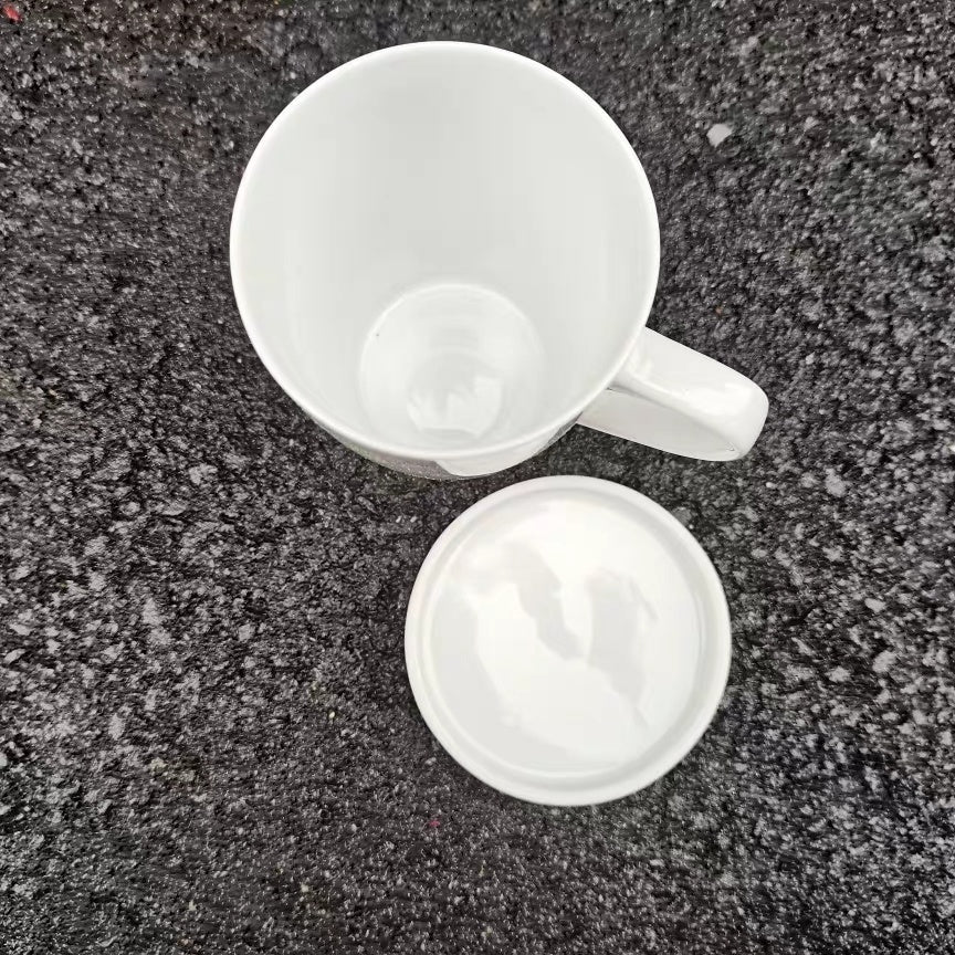 Liling Underglaze Five Colors Red Official Kiln Produced Pure White Covered Tea Cup Water Cup