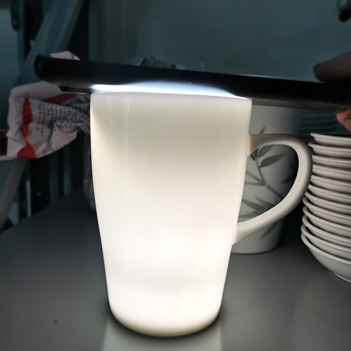 Liling Underglaze Five Colors Red Official Kiln Produced Pure White Covered Tea Cup Water Cup