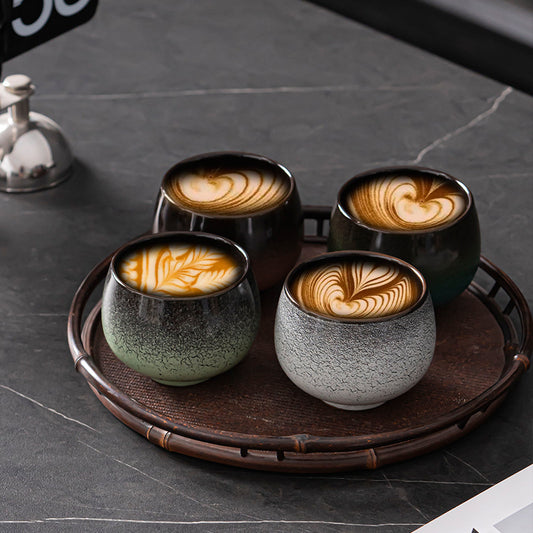 Cross-Border Retro Coarse Pottery Espresso Cup Japanese Creative Colorful Master Cup Tea Cup Matte Texture Spot Cup Wholesale
